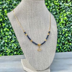 Sapphire Aurora Evil Eye Protection Necklace Faceted Beaded Jewelry Multi Color